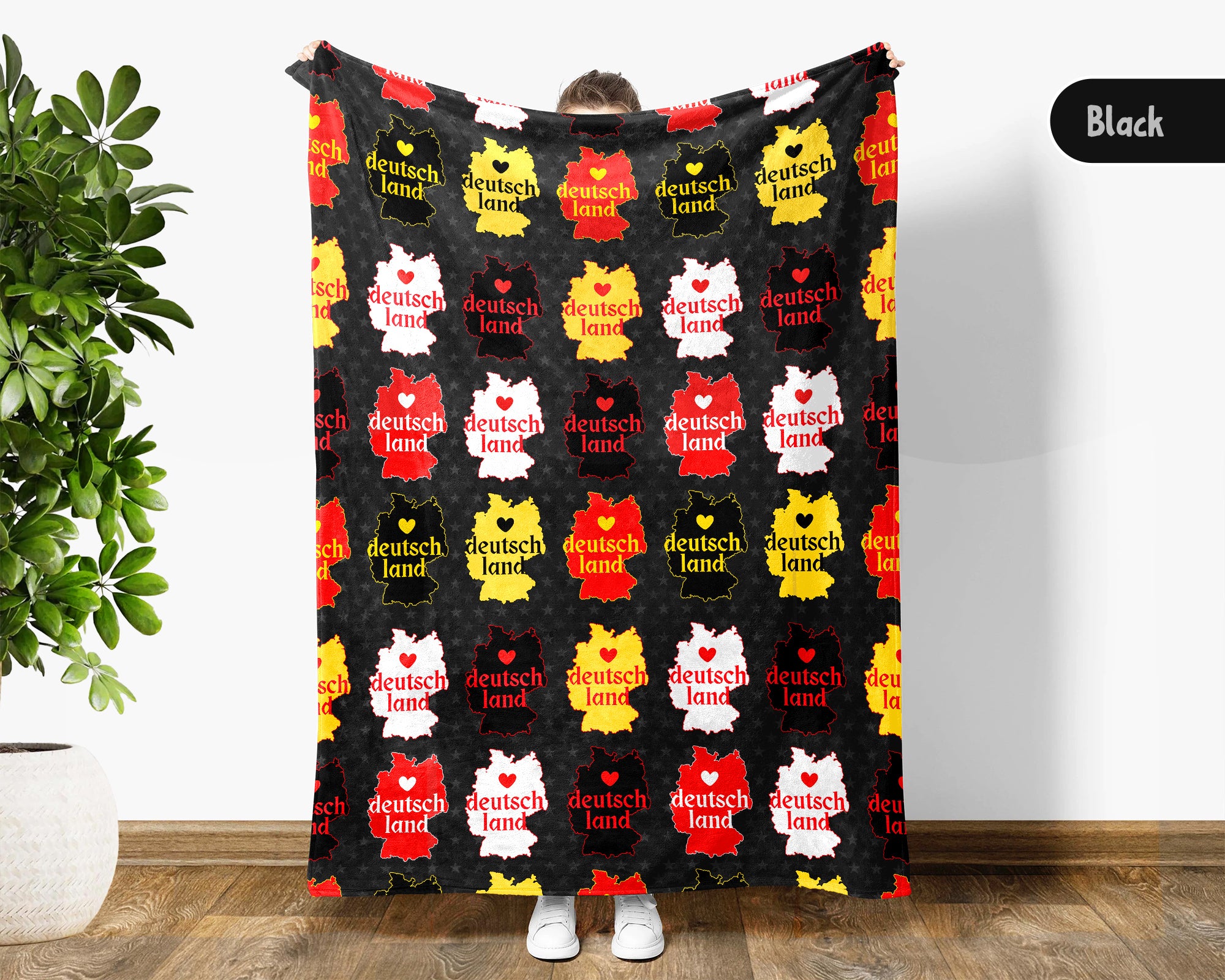 Retro Germany Blanket Throw with Deutschland Flag Design, Cozy Bavarian Inspired Decor, Vintage German Culture Gift Blanket