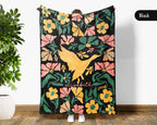 Personalized Birdwatcher Blanket with Custom Name, Wildflower Nature Throw, Cozy Bird Lover Gift for Kids Teens Adults Home Decor