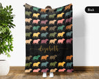 Custom Name Capybara Blanket – Vintage Style Animal Lover Throw