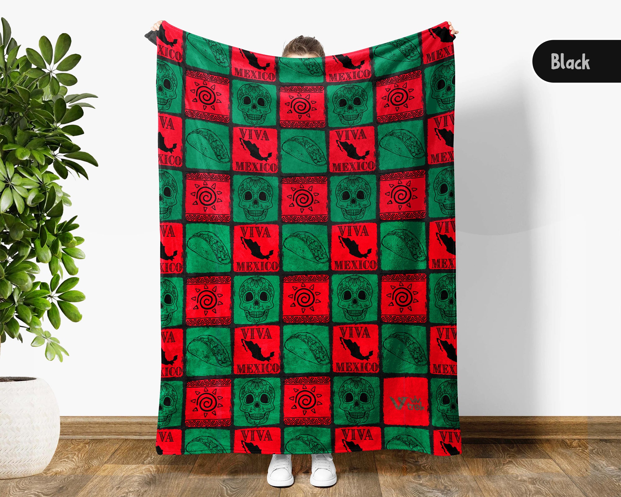 Mexico Heritage Blanket Throw with Serape Inspired Design, Cozy Fiesta Decor, Colorful Latin Pride Gift Blanket for Home