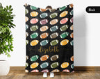 Custom Retro Football Blanket, Personalized Sports Throw for Athlete Fans Game Room Decor and Cozy Gift Ideas