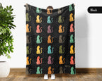 Retro Cat Lover Blanket Cute Kitty Throw Cozy Pet Gift Soft Cat Decor Unique Feline Home Accent for Animal Lovers