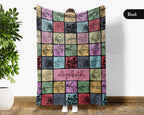 Custom Piano Blanket Personalized Name Vintage Grand Music Lover Retro Pianist Throw Cozy Classical Music Gift Home Accent