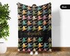 Personalized Snowboarding Blanket – Custom Name Cozy Winter Sports Throw