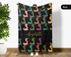 Personalized Snake Blanket Custom Name Cobra Design Retro Reptile Throw Cozy Wildlife Decor Unique Exotic Gift Home Accent