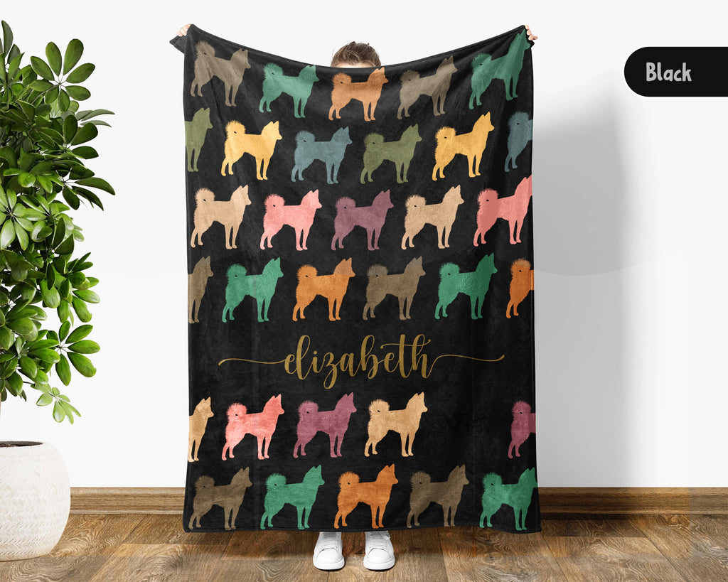 Custom Name Husky Dog Blanket – Personalized Cozy Throw for Pet Lovers