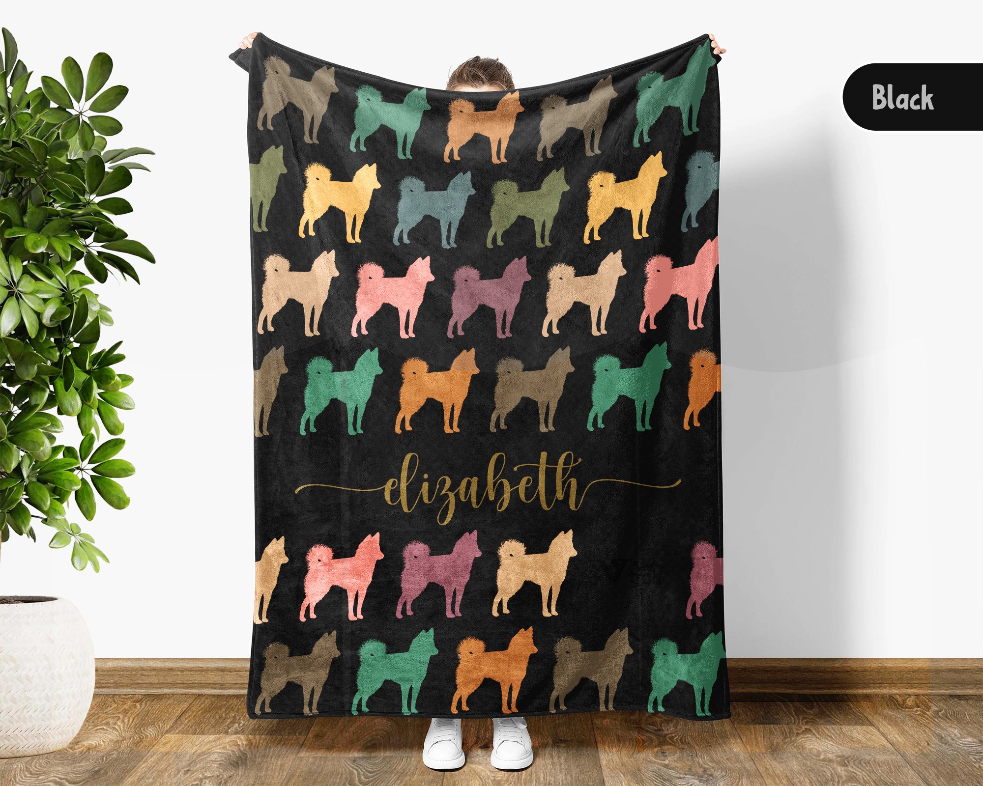 Custom Name Husky Dog Blanket – Personalized Cozy Throw for Pet Lovers