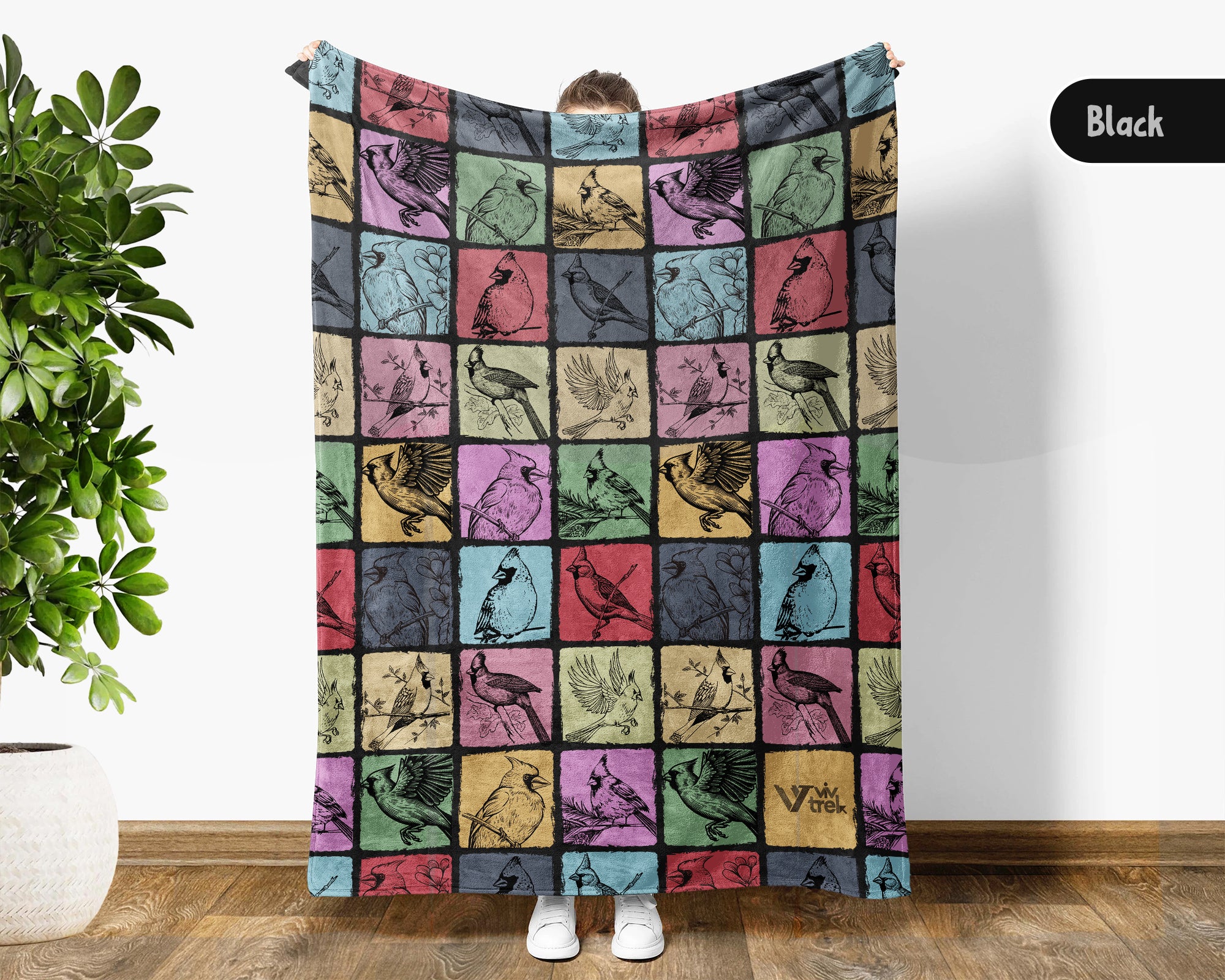 Vintage Cardinal Bird Blanket Cozy Nature Throw for Bird Lovers Soft Wildlife Inspired Decor Unique Home Gift for Watchers