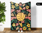 Floral Volleyball Blanket – Cozy Throw for Volleyball Lovers