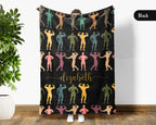 Custom Name Fitness Blanket Bodybuilding Throw Gift, Cozy Gym Lover Blanket for Athletes, Sporty Home Decor Accent