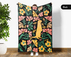 Floral Otter Blanket – Cute Wildflower Cozy Throw Gift