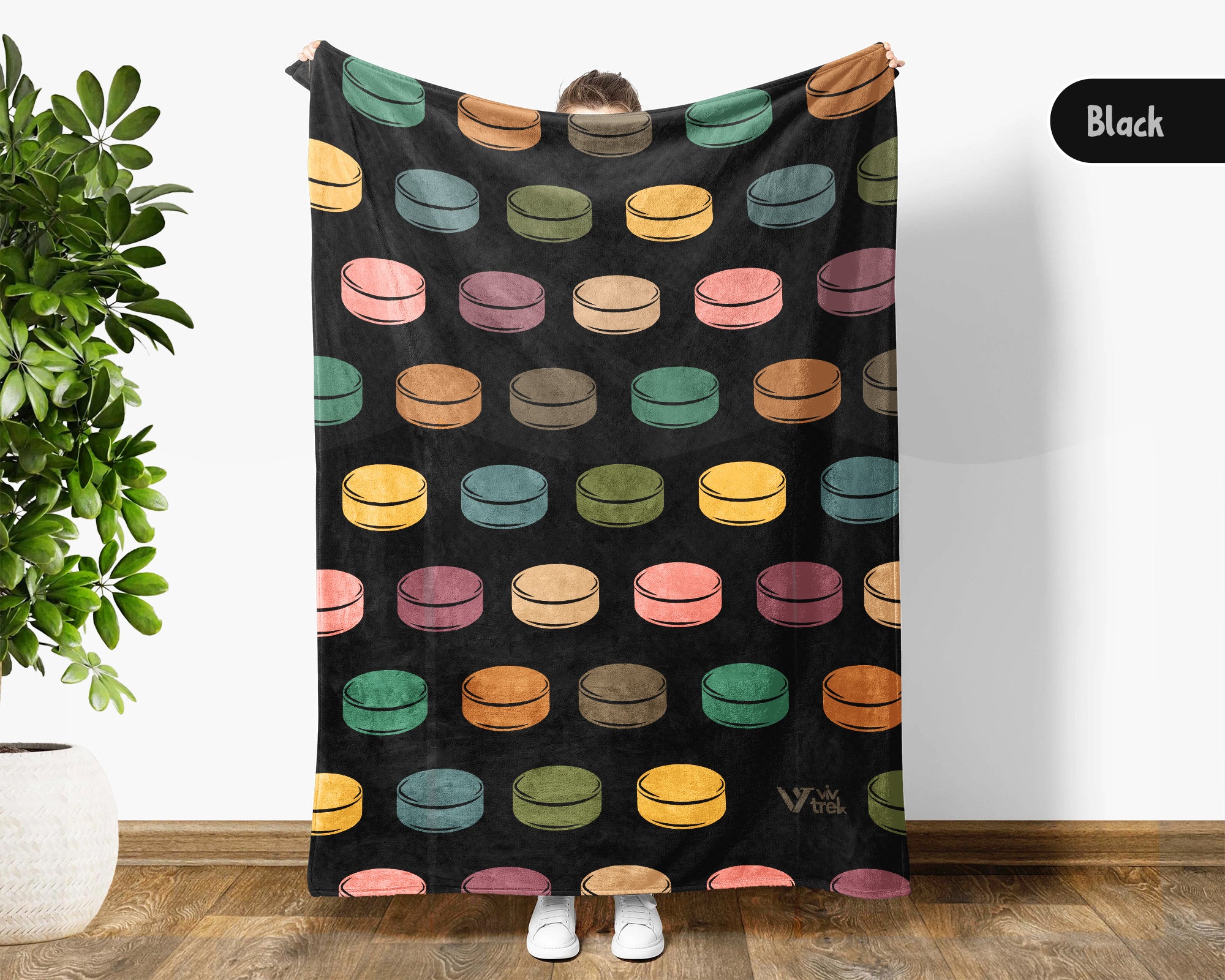 Retro Ice Hockey Blanket – Cozy Throw for Ice Hockey Players & Fans