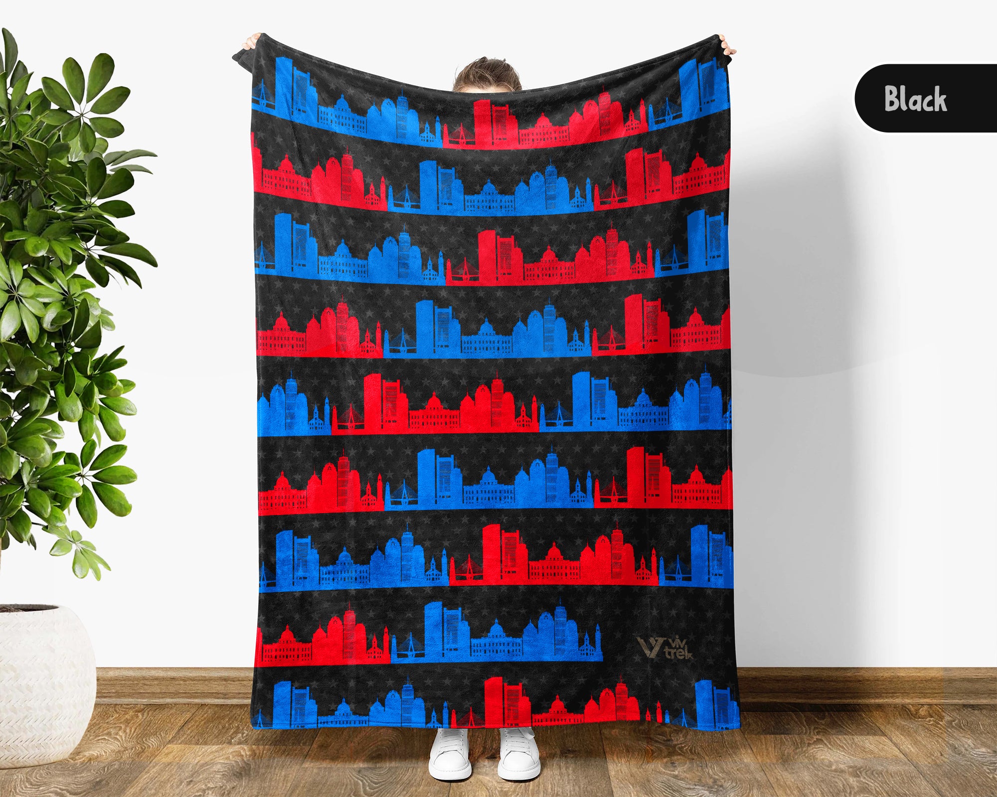 Retro Boston City Map Blanket Throw, Cozy New England Decor, Historic Cityscape Design, Massachusetts Pride Gift Blanket