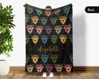 Custom Name Highland Cow Blanket Rustic Animal Throw Cozy Personalized Gift Soft Farmhouse Decor for Cow Lovers Home