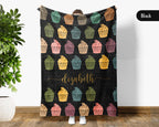 Personalized Baking Lover Blanket Retro Kitchen Throw Cozy Custom Name Gift Soft Cake Bread Maker Decor for Home