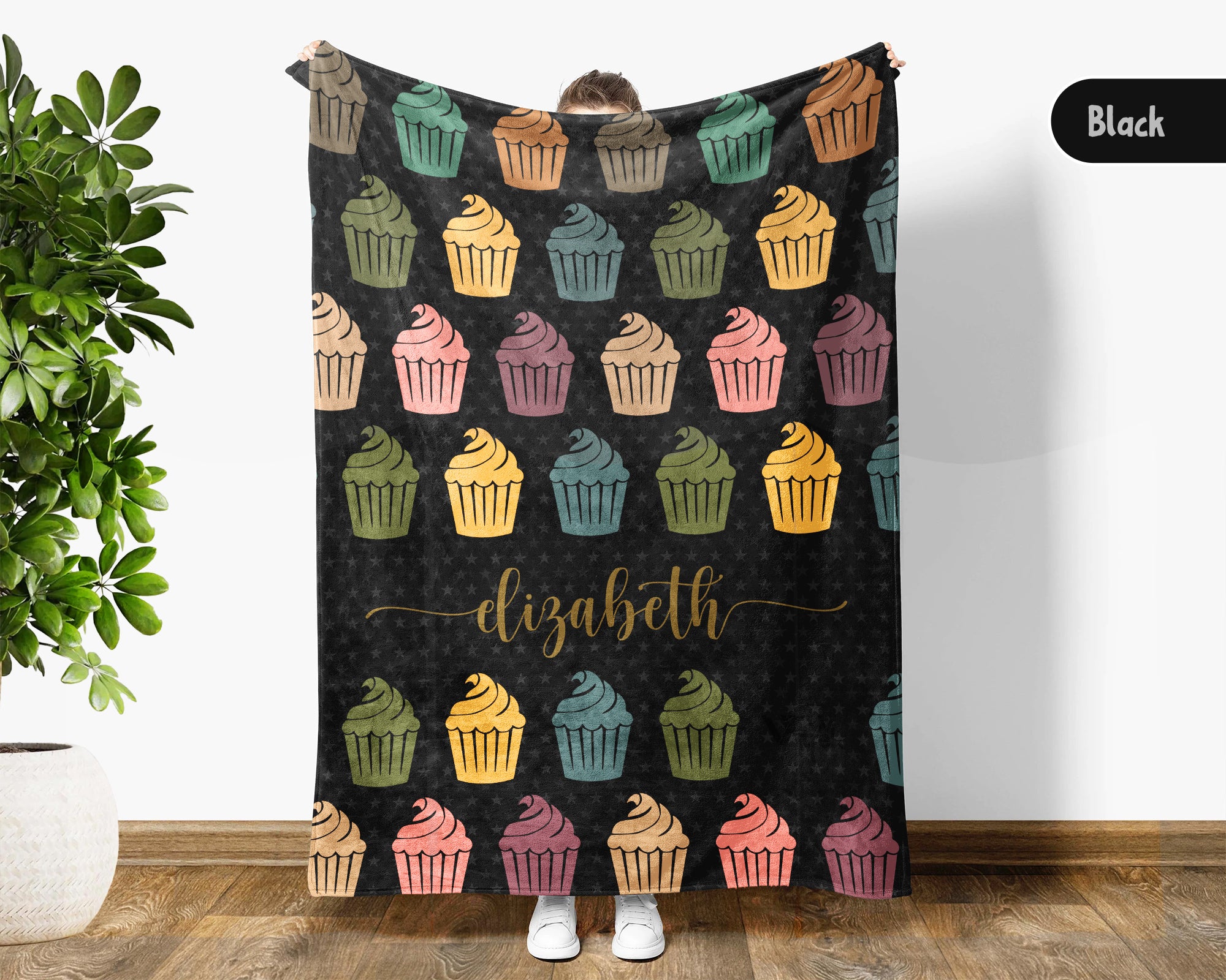 Personalized Baking Lover Blanket Retro Kitchen Throw Cozy Custom Name Gift Soft Cake Bread Maker Decor for Home