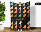 Personalized Name Owl Lover Blanket Custom Retro Bird Throw Cozy Forest Wildlife Fleece Gift Rustic Animal Home Decor Accent Piece
