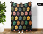 Retro Baking Lover Blanket Cozy Kitchen Throw for Bakers Soft Cake Bread Maker Blanket Unique Cooking Gift Decor