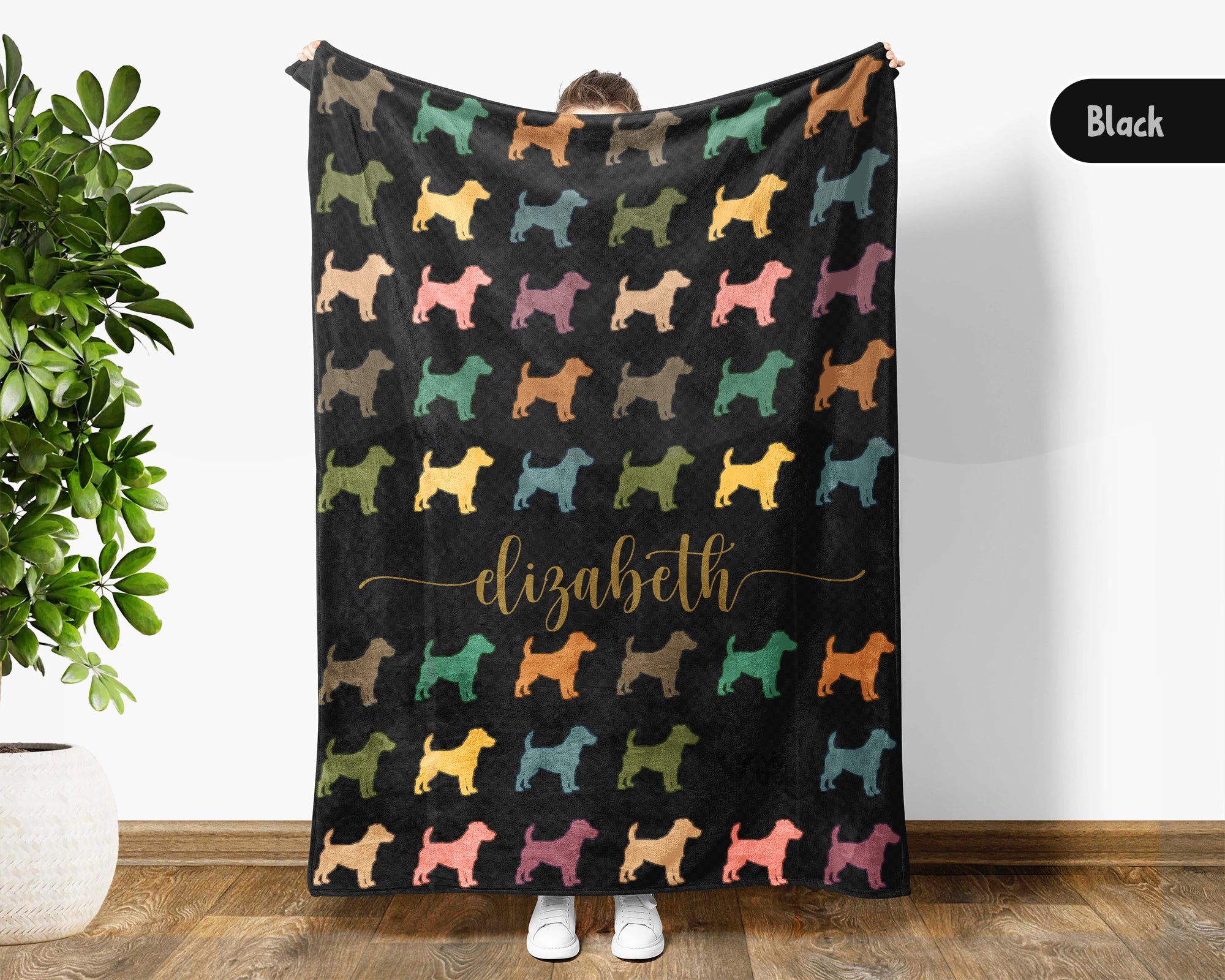 Personalized Jack Russell Terrier Blanket | Custom Dog Name Throw | Energetic Breed Gift for Dog Lovers Home Decor Accent