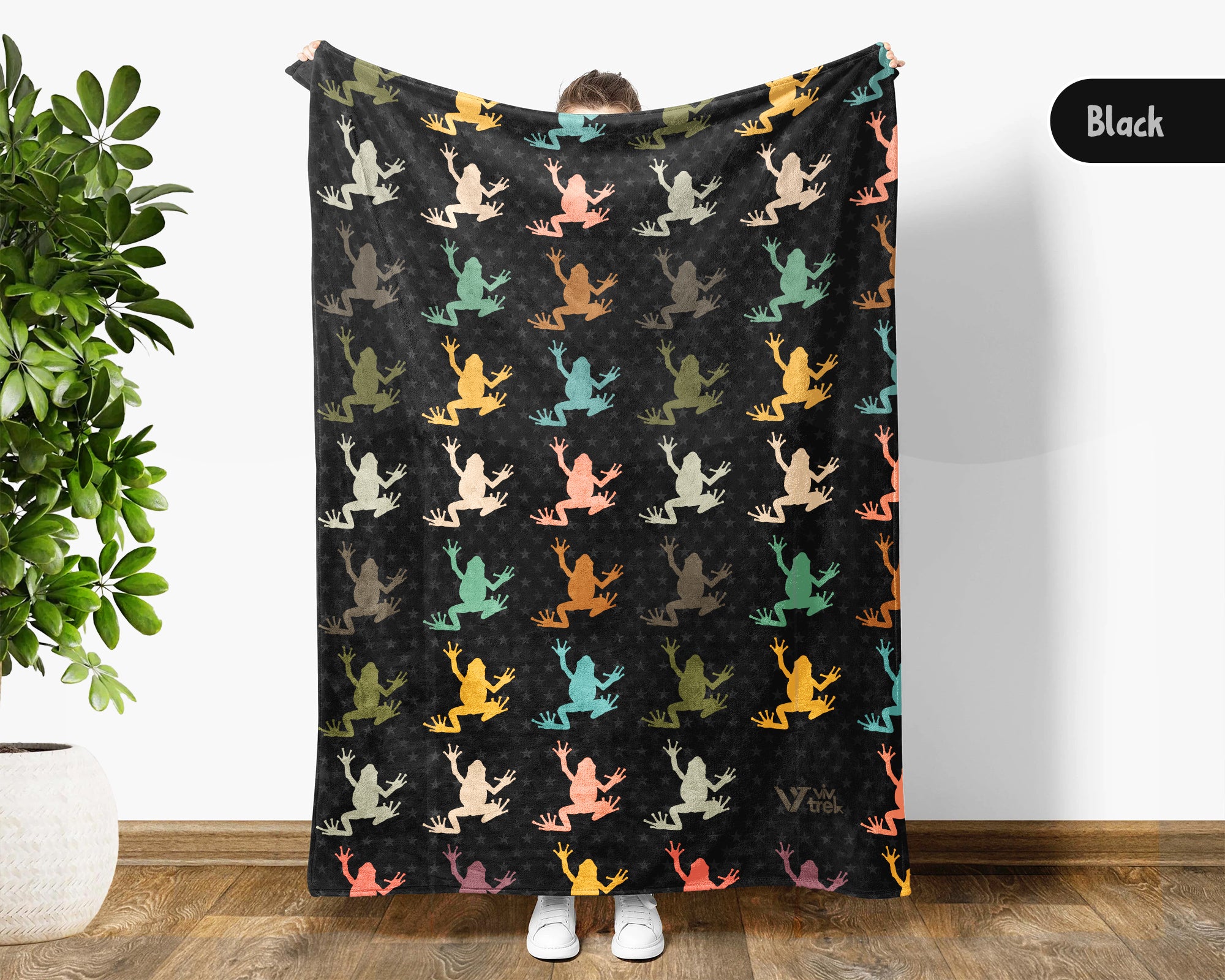Retro Frog Blanket for Cottagecore Style, Cozy Woodland Throw Gift for Amphibian and Nature Decor Lovers