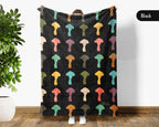 Retro Mushroom Blanket Gift for Nature Lovers, Cozy Fungi Throw, Woodland Inspired Decor Accent for Bedroom and Living Spaces