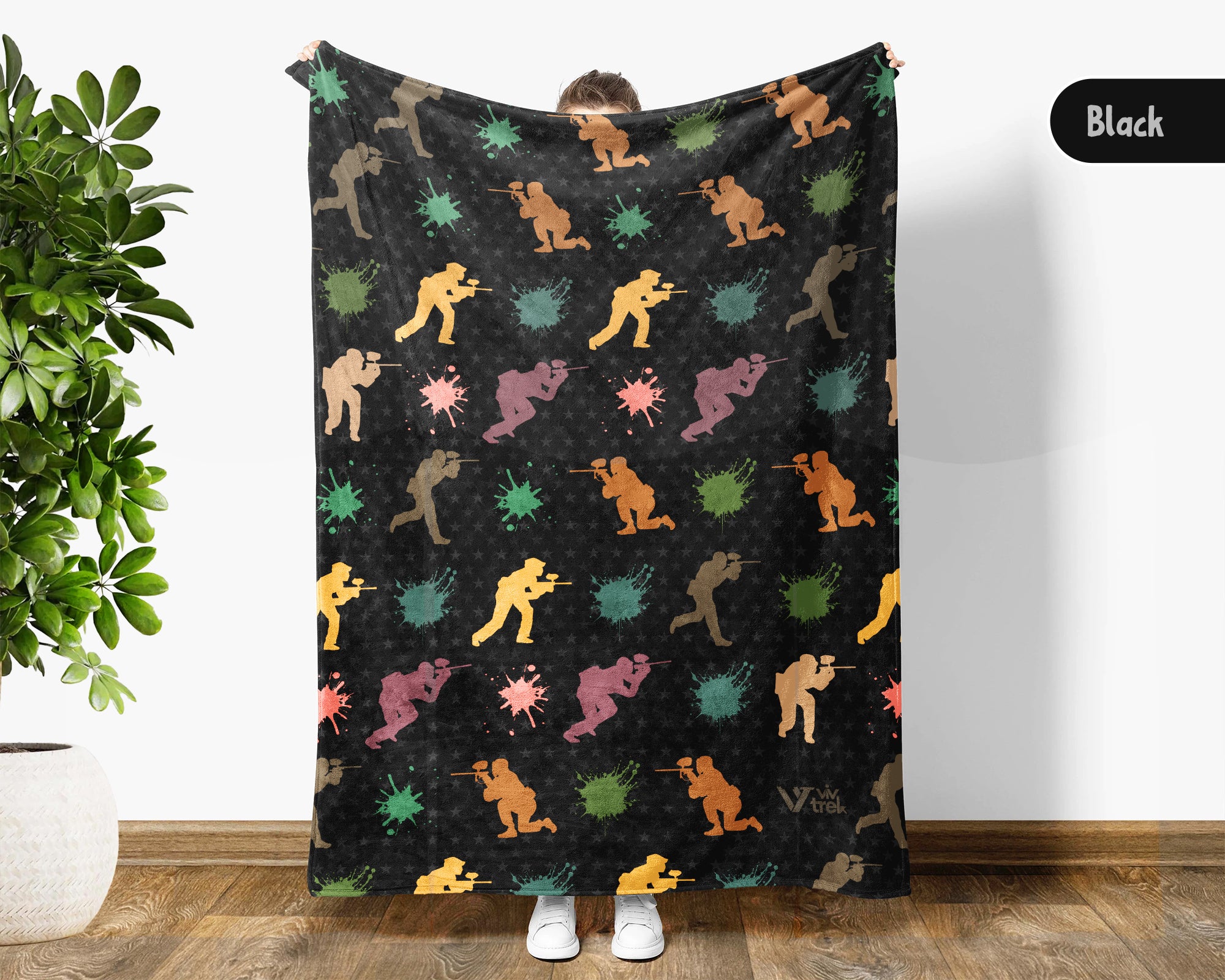 Retro Paintball Blanket – Cozy Throw for Sports Lovers