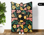 Floral Soccer Blanket – Cozy Throw for Soccer Lovers & Players