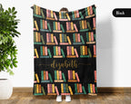 Custom Name Reading Blanket Retro Book Lover Throw Cozy Personalized Gift Soft Library Inspired Decor for Home
