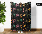 Retro Gymnastics Lover Blanket Cozy Sports Throw for Athletes Soft Artistic Decor Unique Gymnast Gift for Home