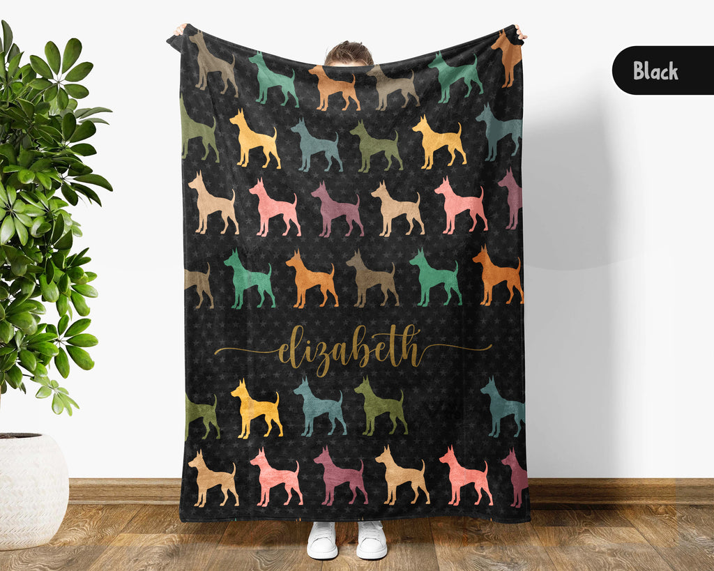 Custom Dobermann Dog Blanket – Personalized Name Throw for Pet Lovers & Fans