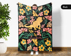 Floral Custom Name Bearded Dragon Blanket, Cozy Floral Lizard Throw for Kids Teens Adults, Cute Reptile Lover Gift