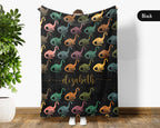 Custom Name Dino Blanket – Brachiosaurus Throw for Kids, Teens & Dinosaur Fans