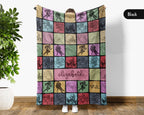 Custom Name Football Throw Blanket, Retro Sports Fan Gift for Game Day Decor and Cozy Football Lover Spaces