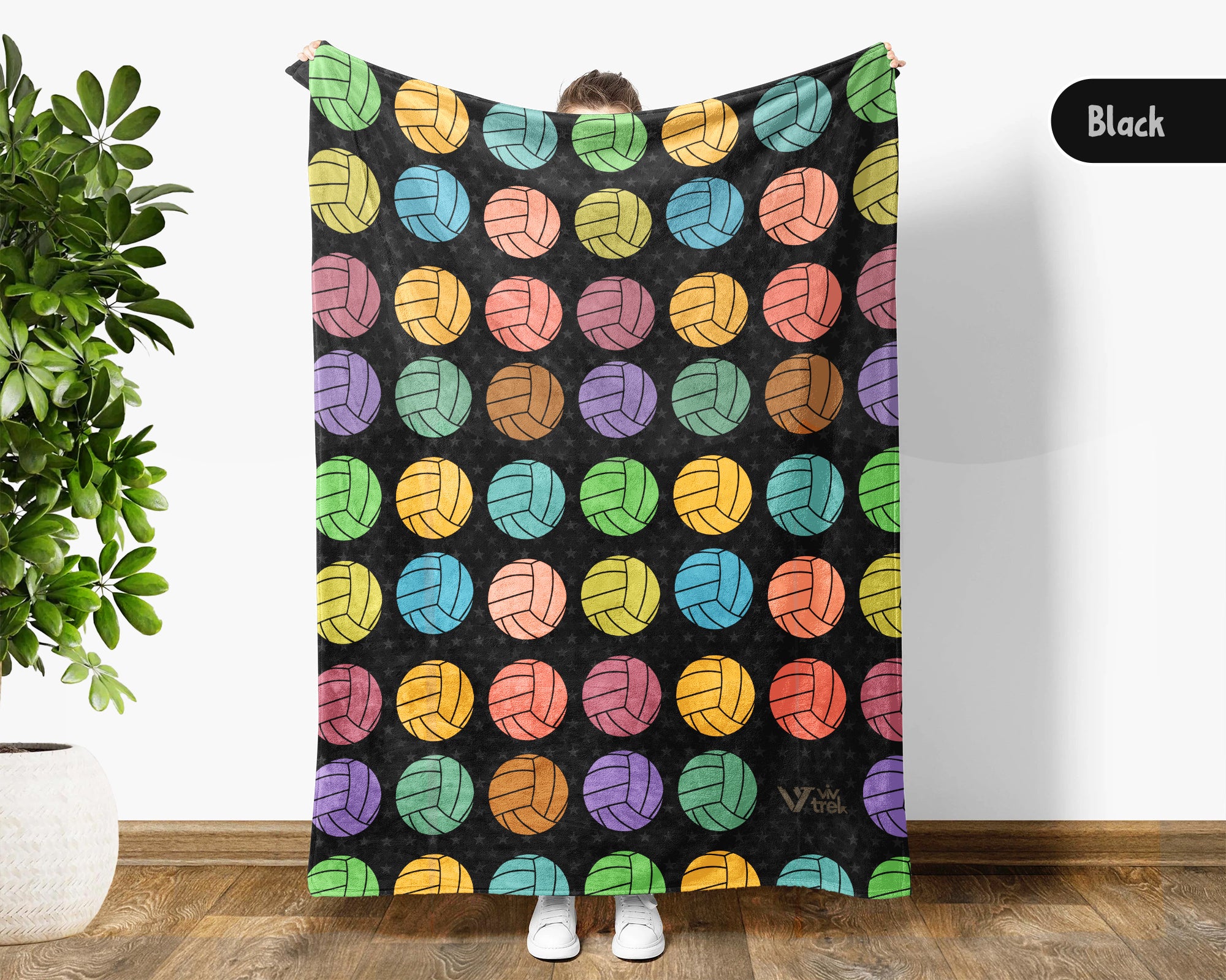 Retro Volleyball Blanket Gift for Sports Lovers, Cozy Athletic Throw, Fun Game Room Decor Accent for Bedroom and Living Spaces