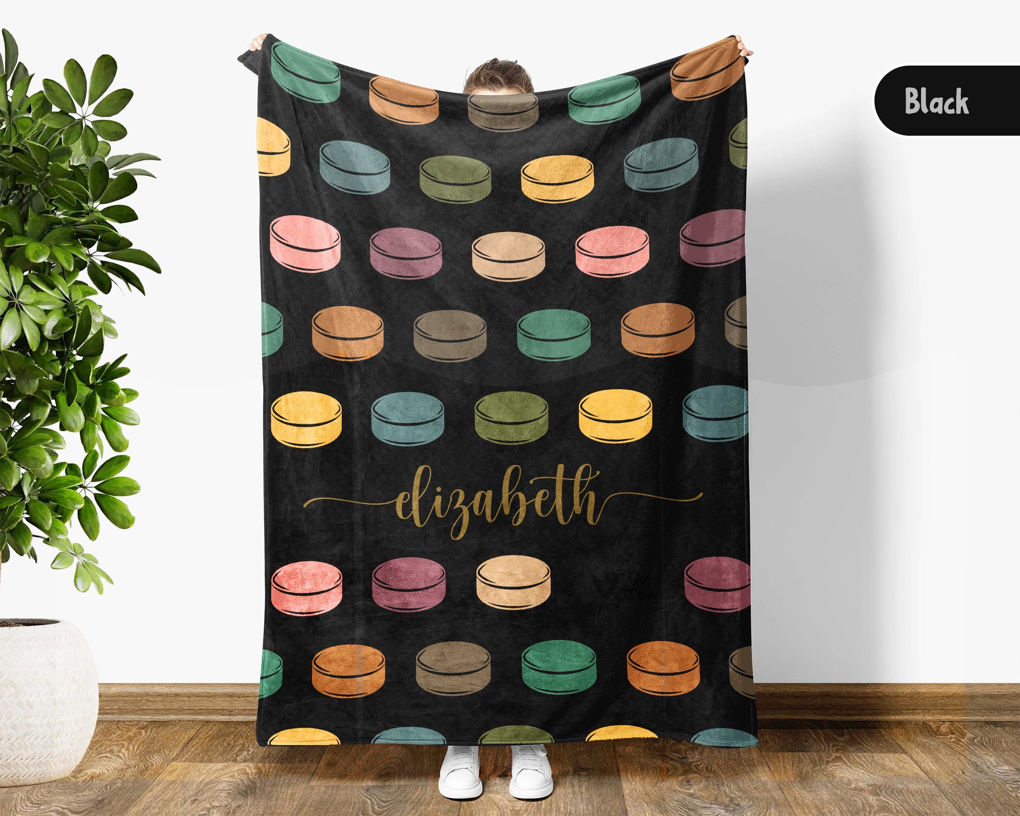 Custom Name Hockey Blanket – Personalized Cozy Throw for Sports Fans