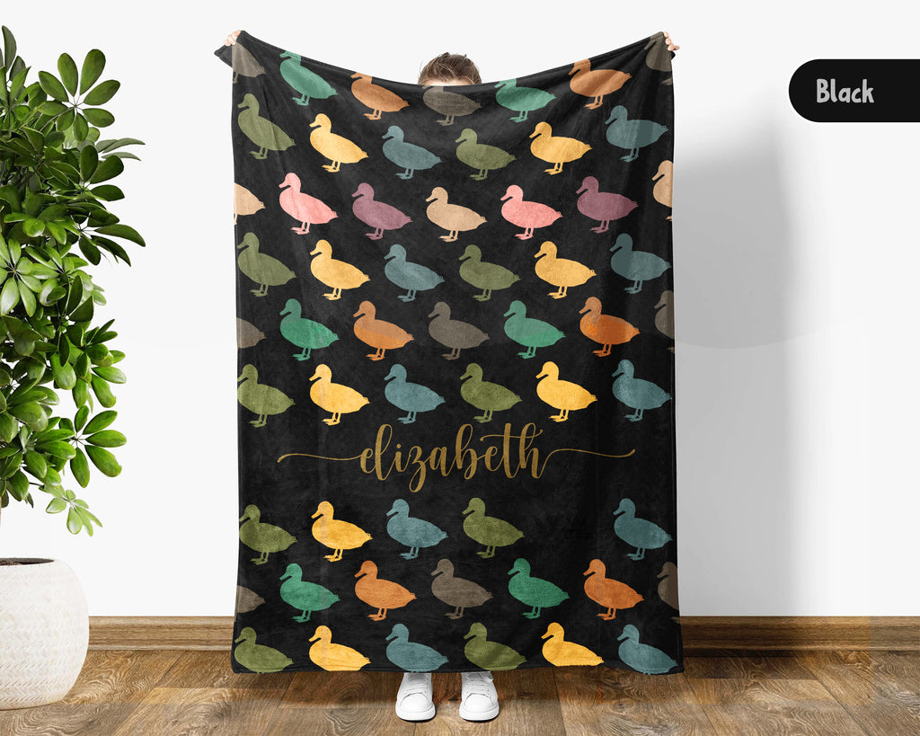 Custom Name Duck Lover Blanket – Vintage Wildlife Farm Animal Throw