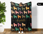 Custom Name Retro Maltese Blanket, Personalized Puppy Throw for Dog Lover Bedroom Decor and Cozy Pet Gift Ideas