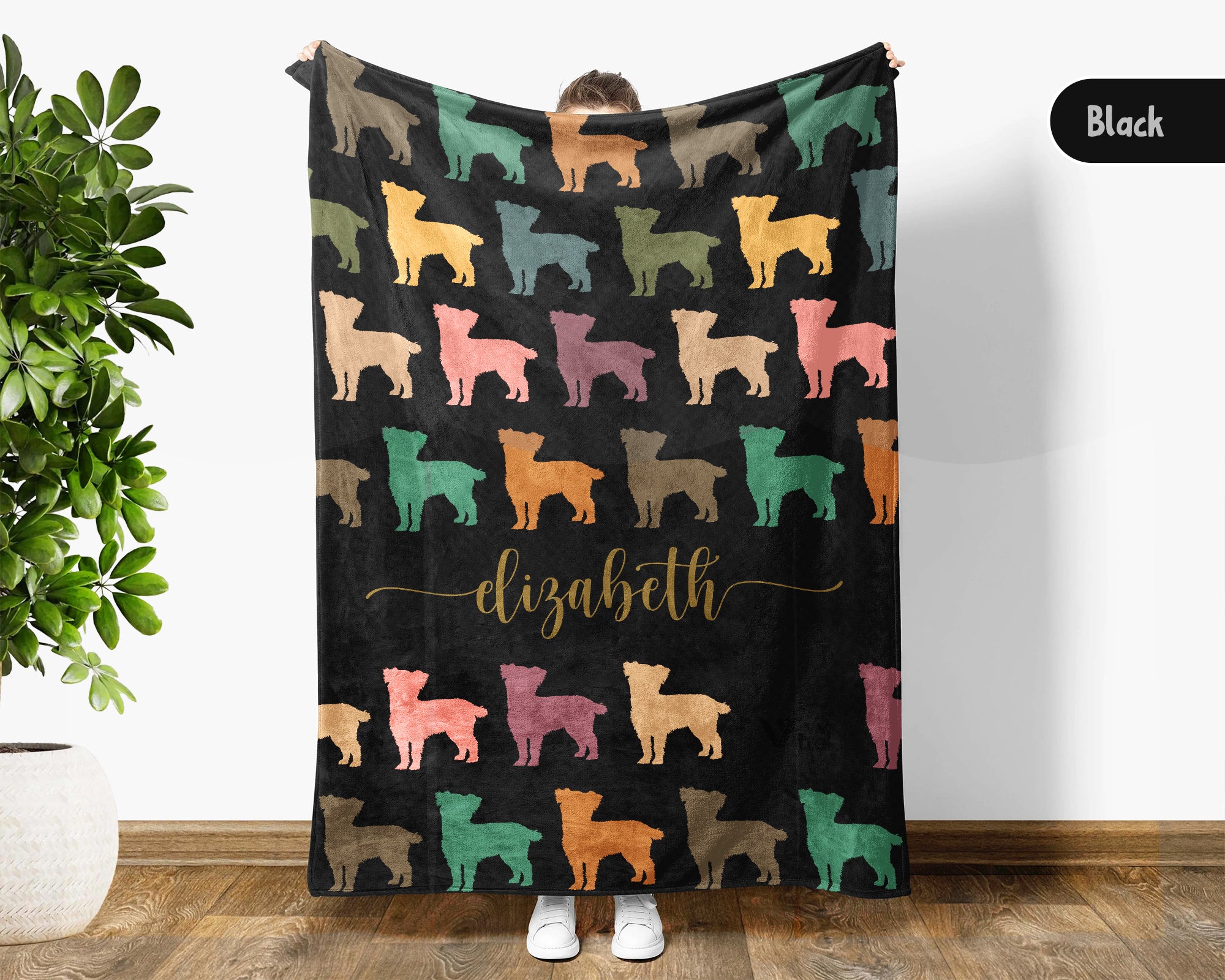 Custom Name Retro Maltese Blanket, Personalized Puppy Throw for Dog Lover Bedroom Decor and Cozy Pet Gift Ideas