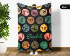 Retro Custom Soccer Blanket, Personalized Name Soccer Throw for Boys and Girls, Unique Soccer Lover Gift, Cozy Sports Blanket