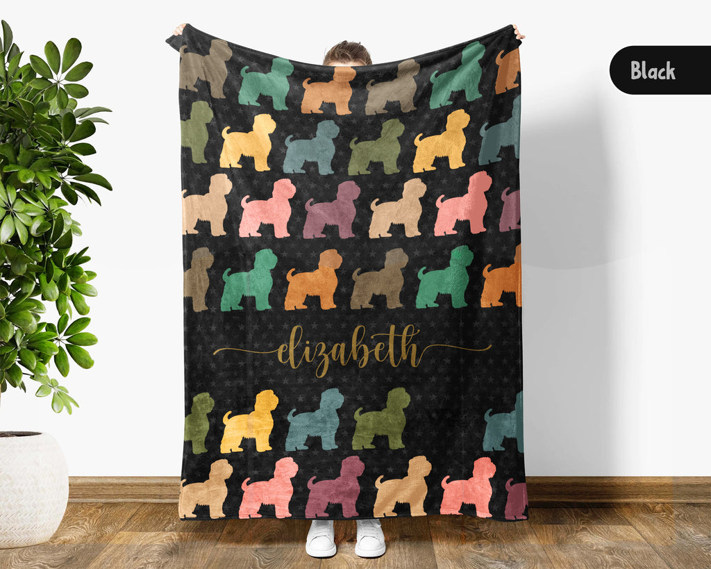Personalized Shih Tzu Dog Blanket Custom Name Vintage Puppy Throw Cozy Pet Lover Gift Cute Dog Breed Blanket for Home and Gifts