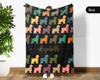 Personalized Shih Tzu Dog Blanket Custom Name Vintage Puppy Throw Cozy Pet Lover Gift Cute Dog Breed Blanket for Home and Gifts