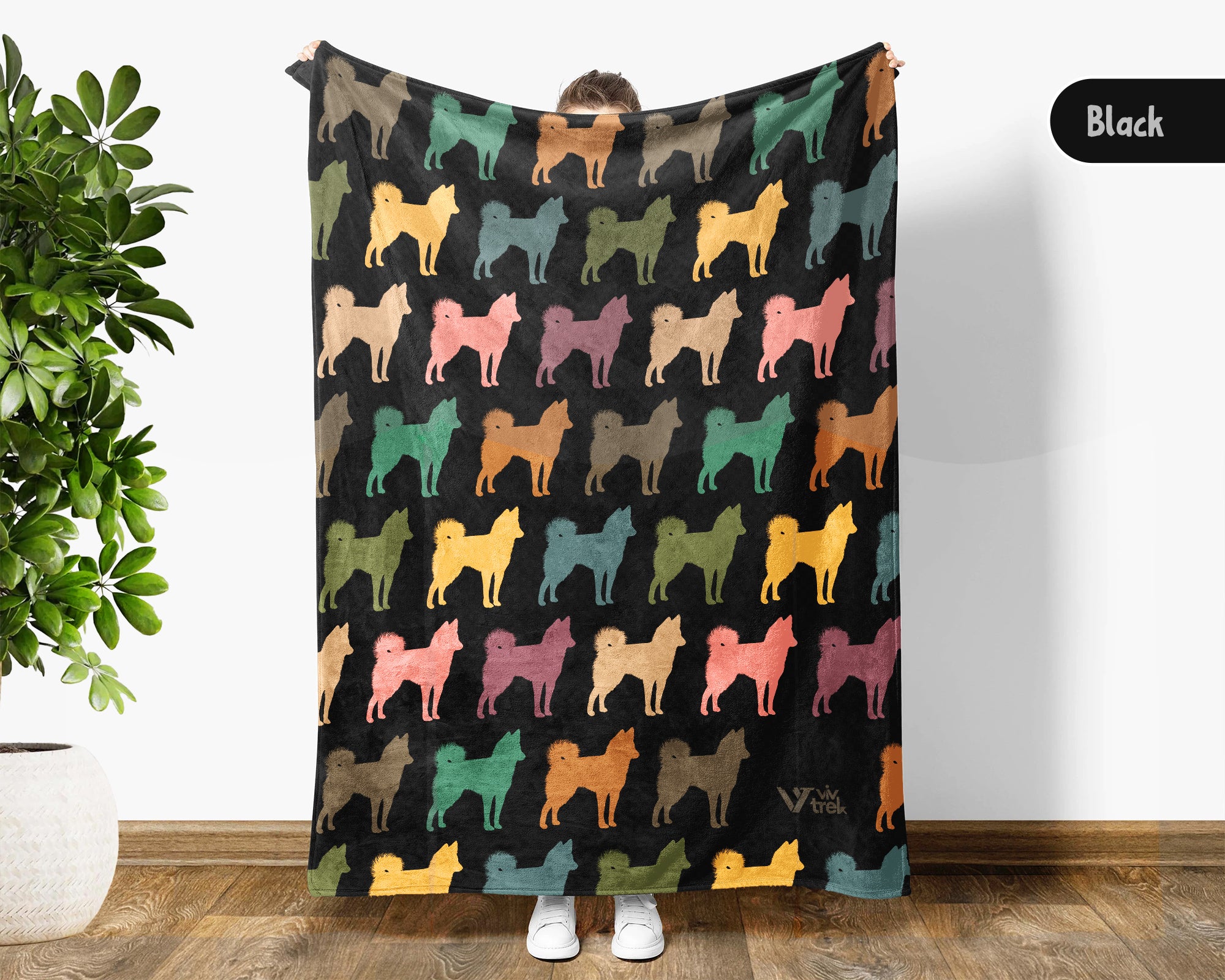 Vintage Siberian Husky Throw Blanket – Cozy Dog Lover Gift