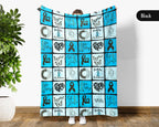 Diabetes Awareness Blanket for November, Cozy Blue Circle Ribbon Throw for Patients, Caregivers & Family, Battle Blankets Meaningful Support Gift