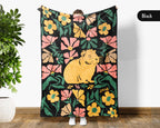 Guinea Pig Floral Blanket – Cozy Wildflower Pet Lover Throw
