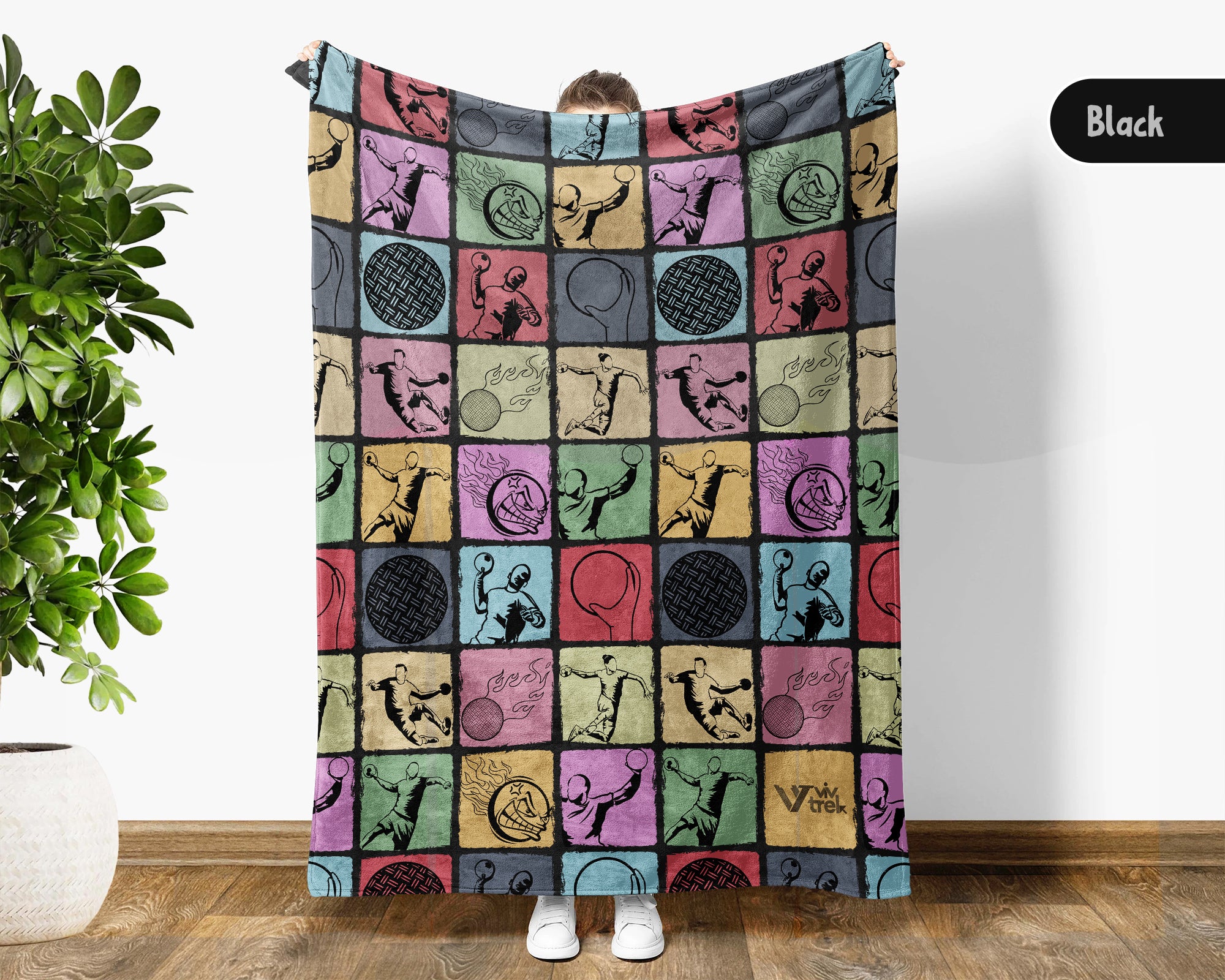 Vintage Dodgeball Lover Blanket Cozy Sports Throw Funny Game Day Blanket Retro Style Dodgeball Gift Home Decor Idea for Couch Bedroom