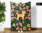 Floral Poodle Blanket – Cozy Vintage Dog Lover Throw Gift