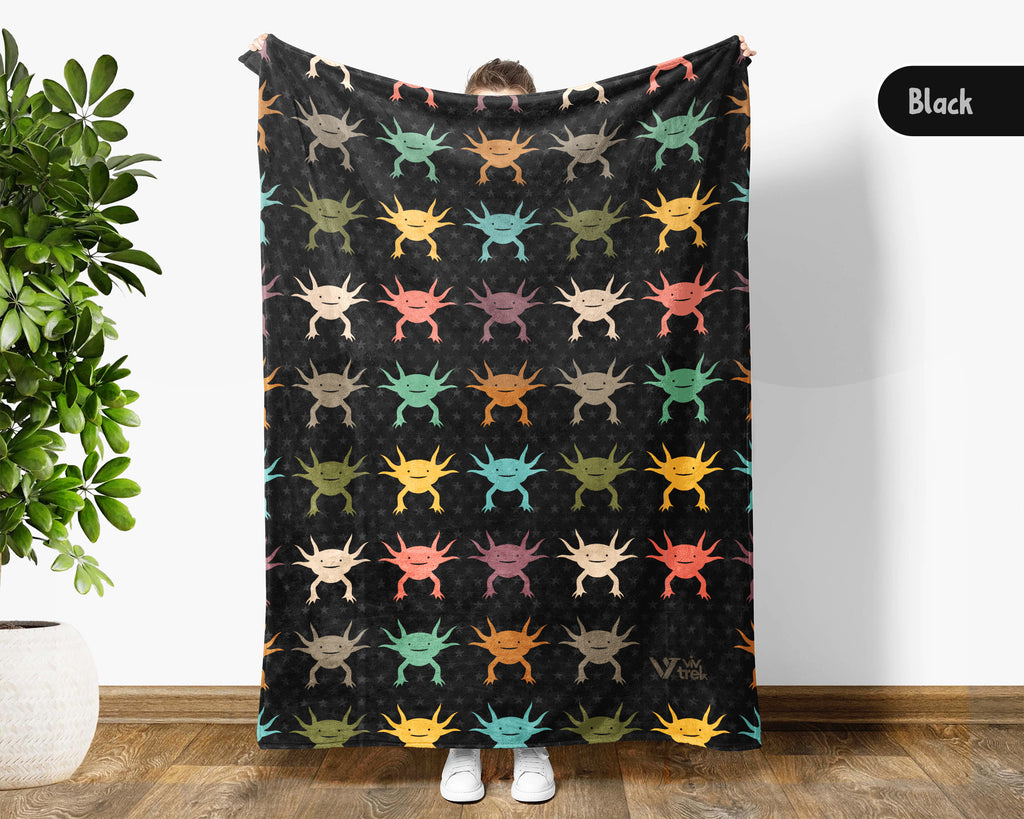 Cute Axolotl Blanket – Vintage Animal Lover Cozy Throw Gift
