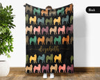 Personalized Shiba Inu Dog Blanket Custom Name Retro Puppy Throw Cozy Dog Lover Gift Cute Pet Home Decor Blanket