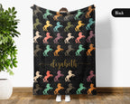 Custom Name Horse Throw Blanket – Personalized Gift for Horse Lovers