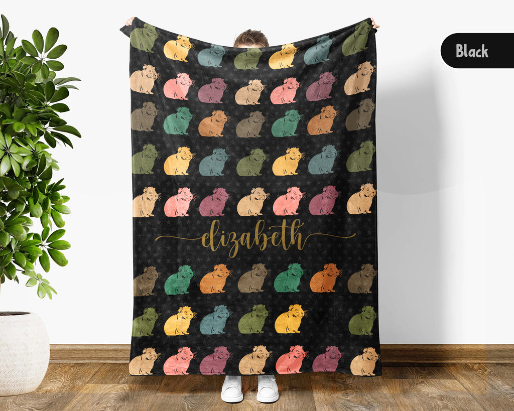 Personalized Guinea Pig Blanket Custom Name Cozy Retro Pet Lover Throw